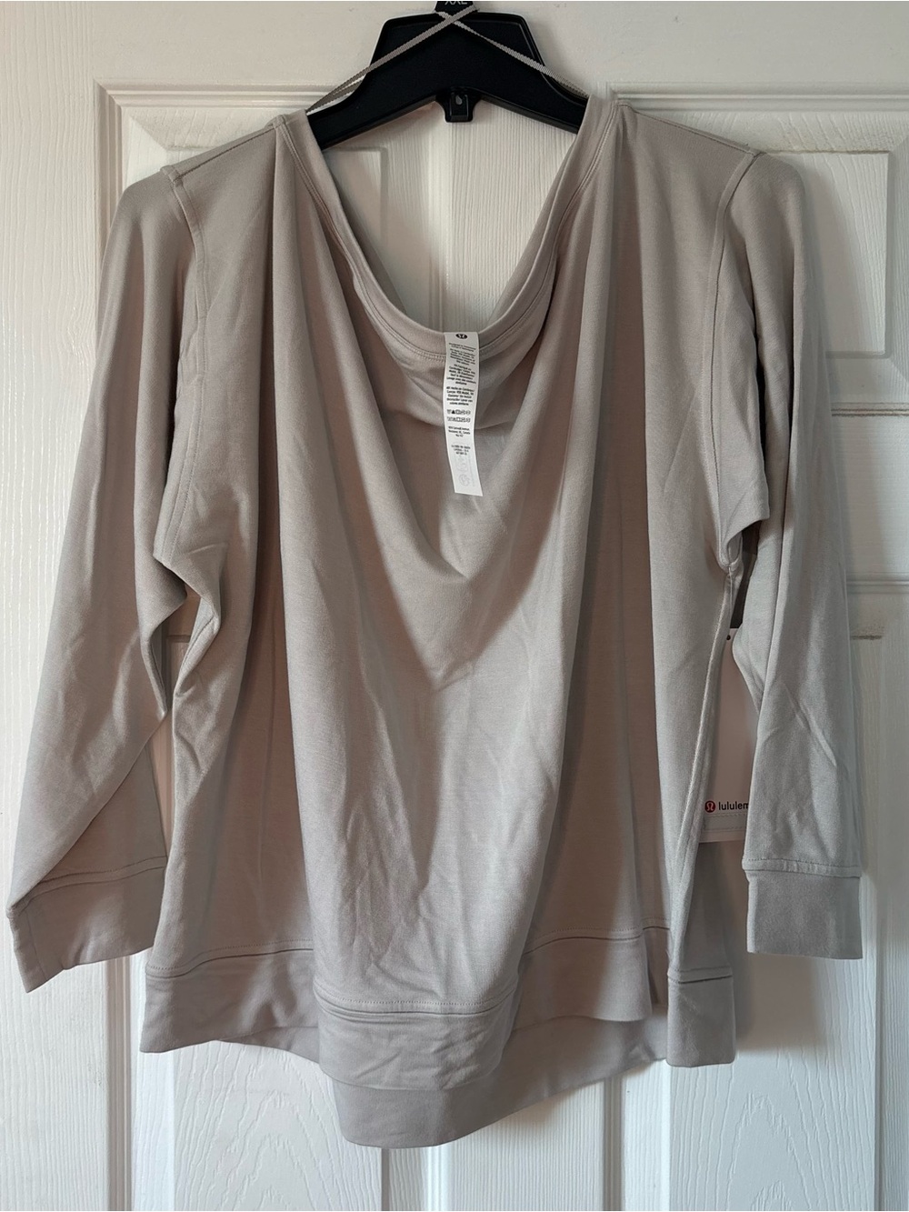 lululemon athletica Light Gray Drape-Front Long Sleeve Top